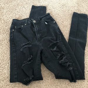Skinny ripped jeans